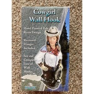 Rivers Edge Products Cowgirl Wall Hook Hand Painted Poly Resin Western Decor